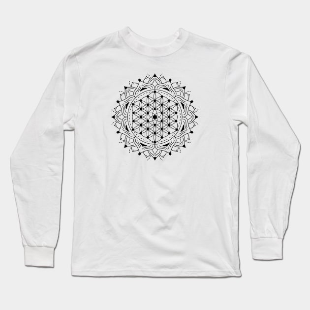 Flower Of Life Long Sleeve T-Shirt by CelestialStudio